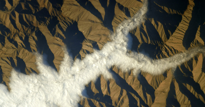 The mountains of peru captured from the international space station