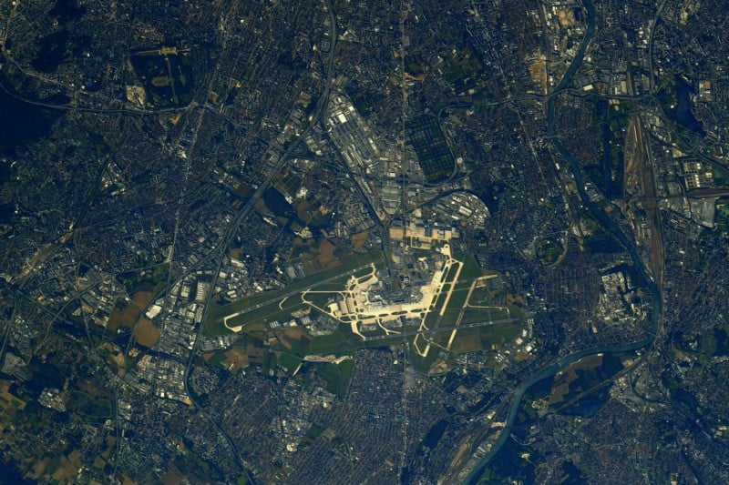 Aerial photo of airport in France