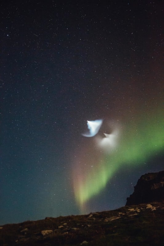 NASA Rocket behind the northern lights
