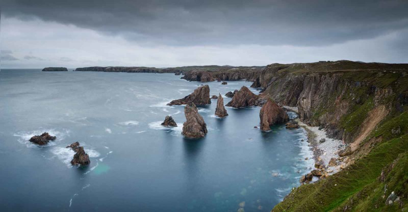 Mangarsta sea stacks in Scotland