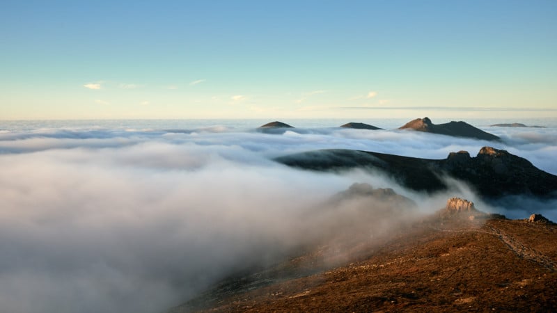the mourne mountains in ireland, covered in fog