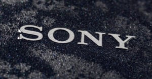 Sony logo on a black and icy background