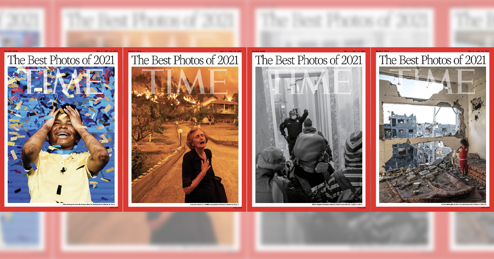 The four alternate covers for TIME's 100 top photos of 2021