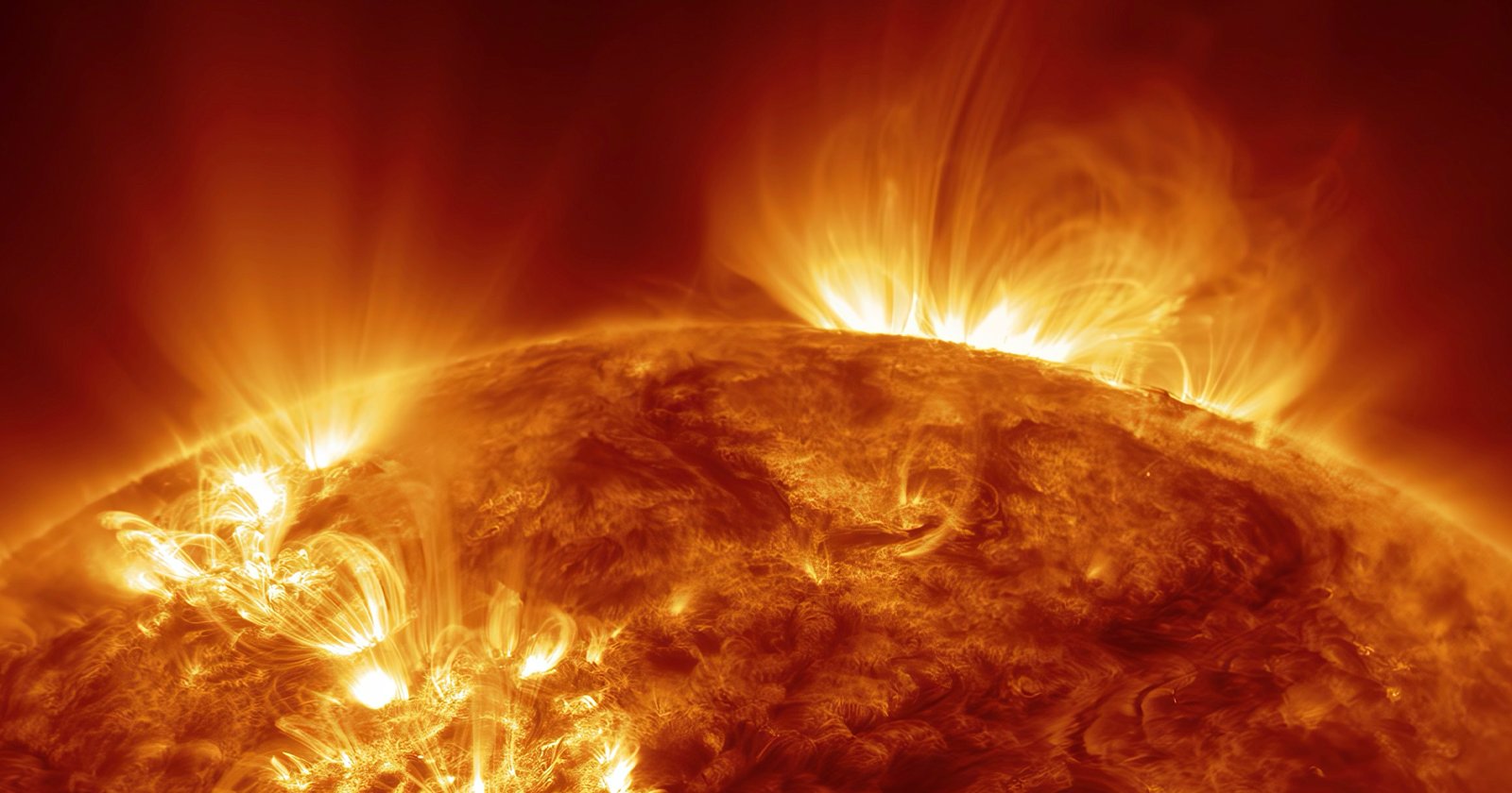 Close-up, remastered view of a photo of the sun