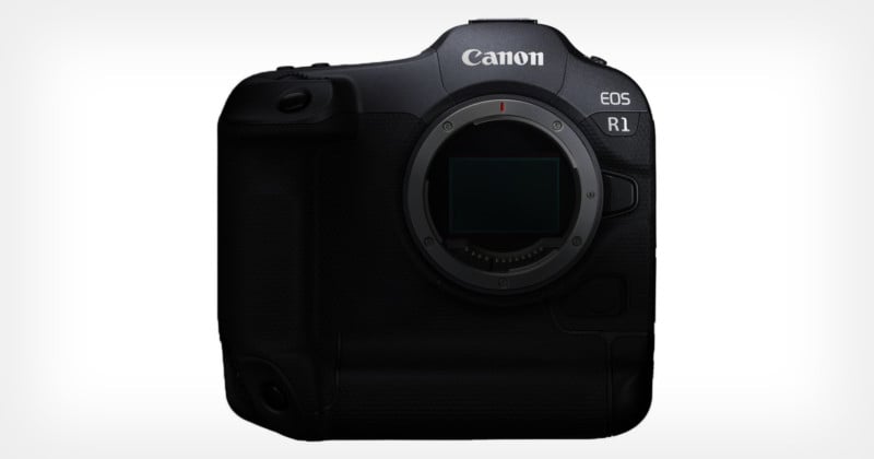 Mockup of the upcoming Canon EOS R1 full frame mirrorless camera.