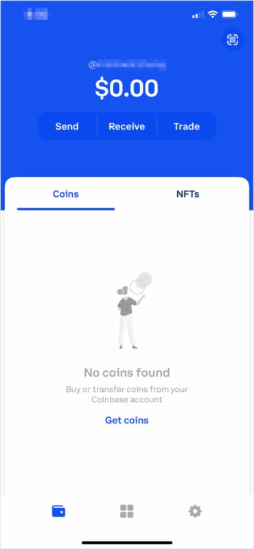 A screenshot of Coinbase Wallet