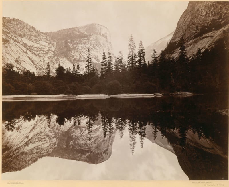 A photo of Mirror Lake in Yosemite by Eadweard Muybridge