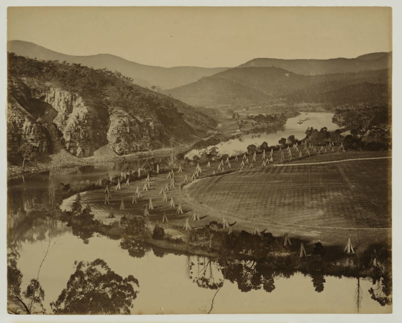 A vintage photo of a settlement in New South Wales in the 1890s