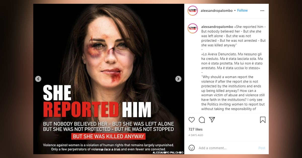 Controversial domestic violence campaign shows doctored image of Kate Middleton