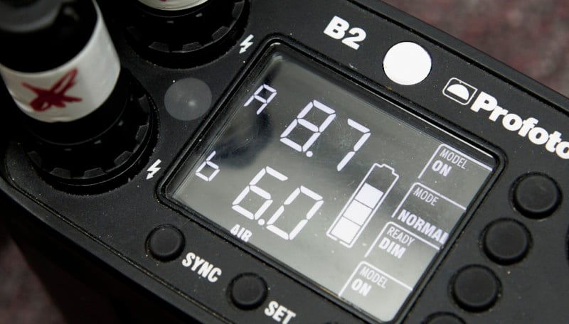 The back of a Profoto B2 studio flash product