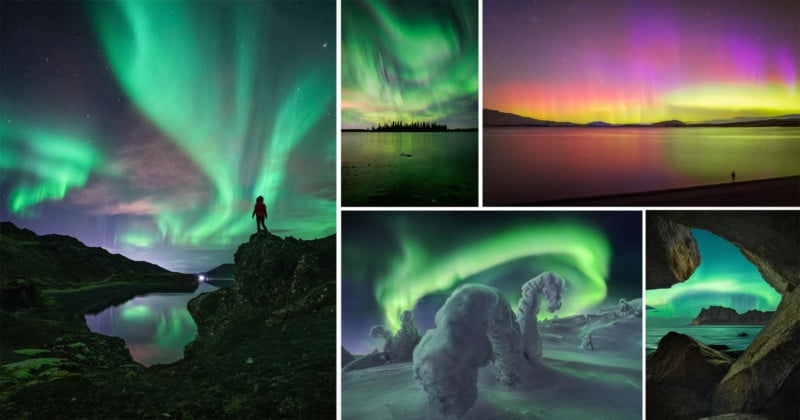 Collage of THE 2021 NORTHERN LIGHTS PHOTOGRAPHER OF THE YEAR images