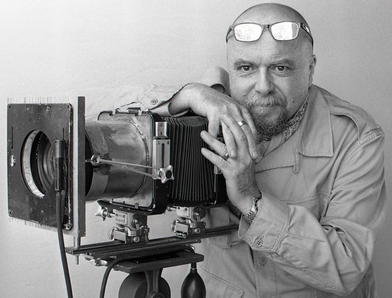 Photographer Giovanni Savino with his Aero Ektar and large format camera