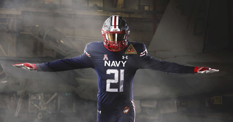Photographing Navy's 2021 uniform on an aircraft carrier