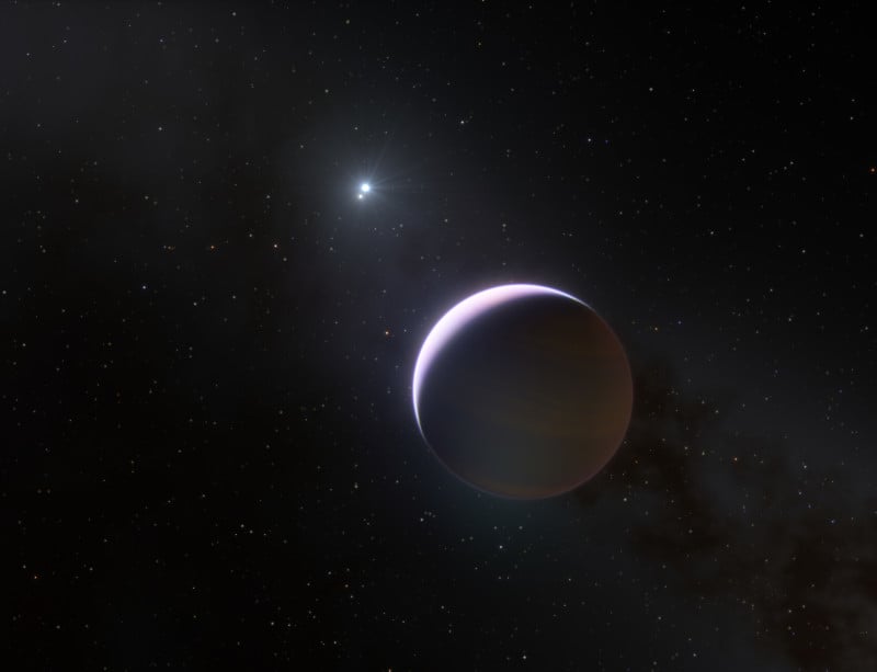 This artist’s impression shows a close up of the planet b Centauri b,