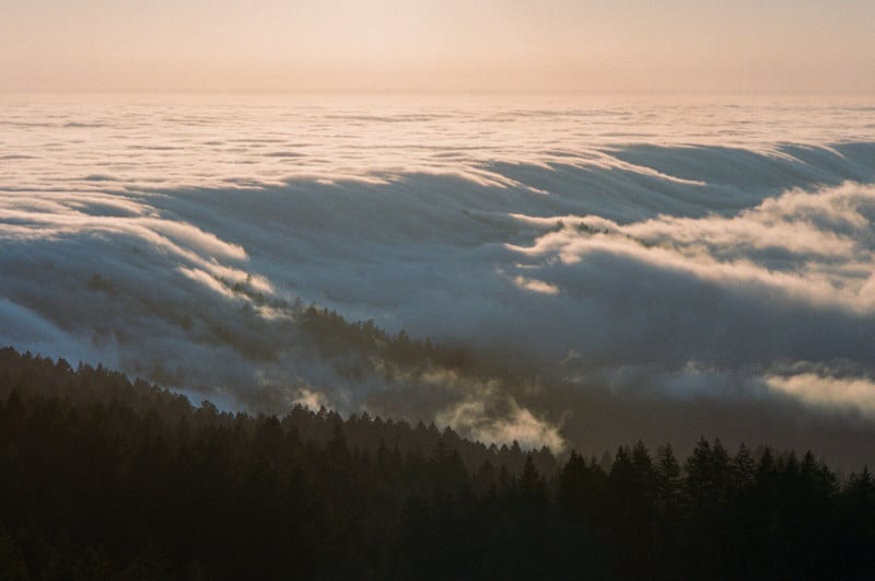 A foggy landscape by photographer Michael Shainblum