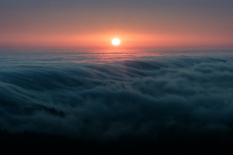 A foggy landscape photo