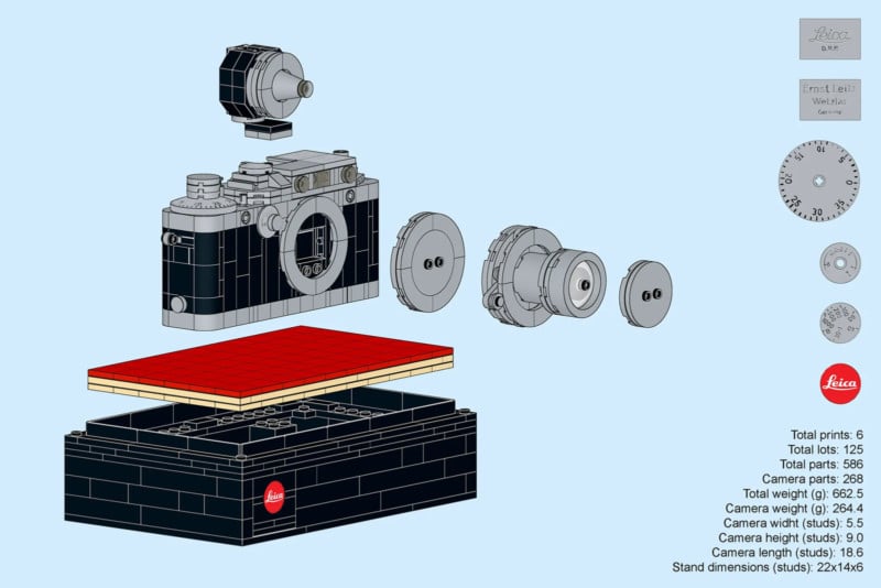 A Leica iiif LEGO camera designed by Pandis Pandus