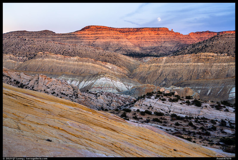 A moonrise over a landscape