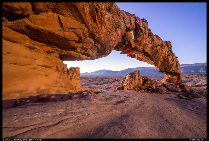 A photo of Sunset Arch at dawn