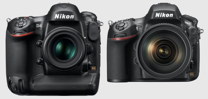 Nikon D4 and D800 DSLR cameras