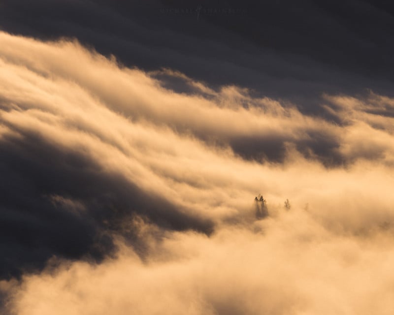 A foggy landscape by photographer Michael Shainblum