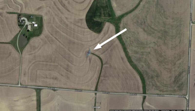 A B-2 Spirit stealth bomber captured by Google Maps