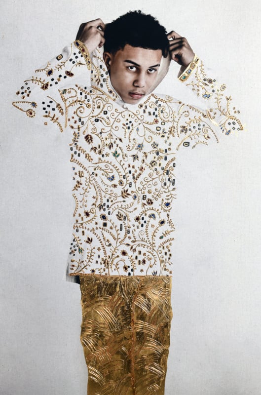 Tawny Chatmon's portraits with gold leaf and jewels