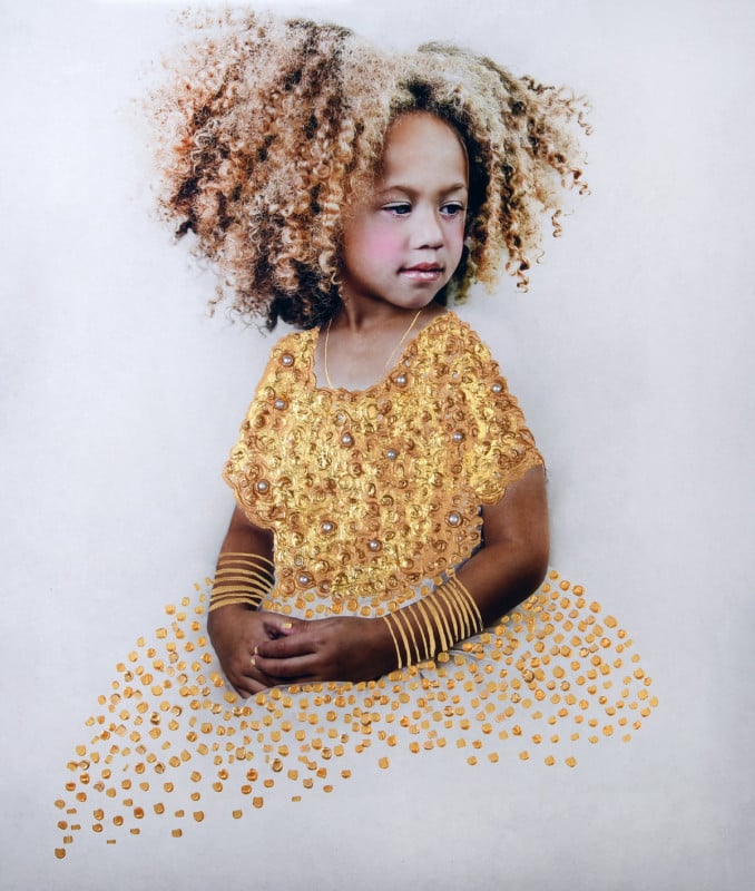 Tawny Chatmon's portraits with gold leaf and jewels