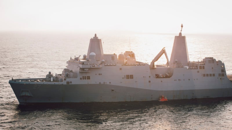 A US Navy ship in the Gulf of Aden