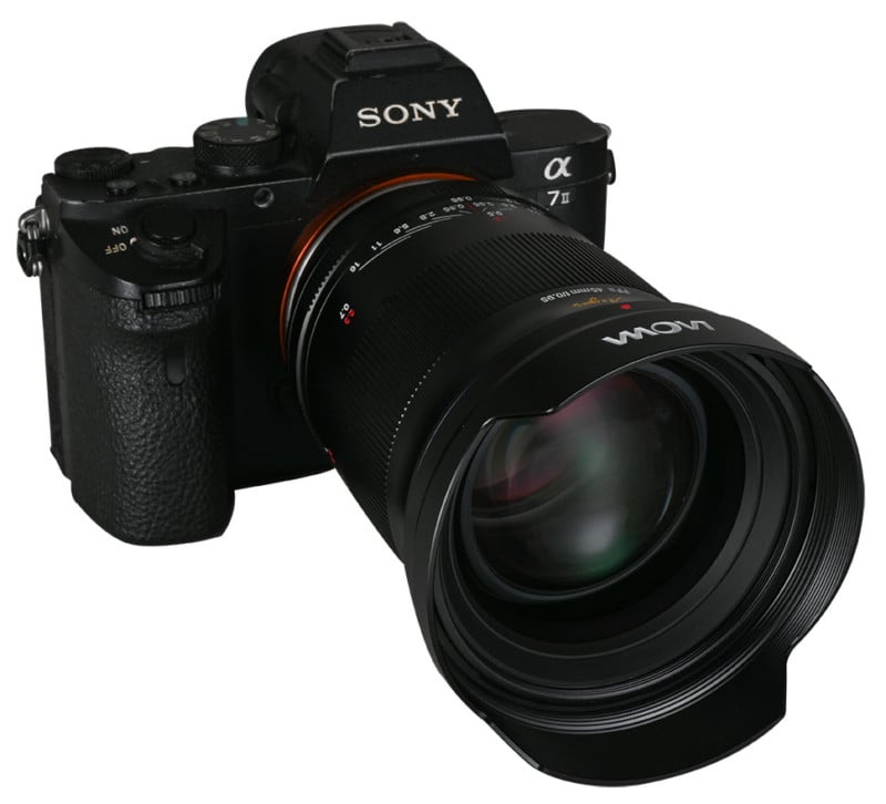 The Venus Optics Laowa Argus 45mm f/0.95 FF lens mounted on a Sony camera