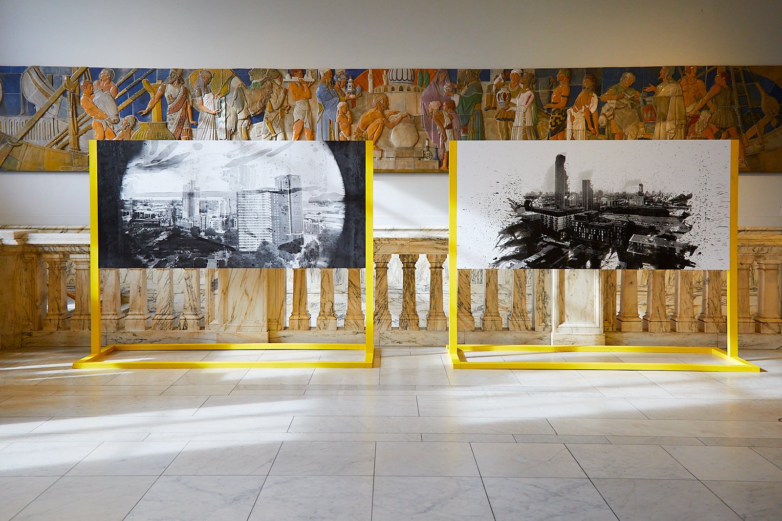 Photo of two photographs taken with the camera obscura