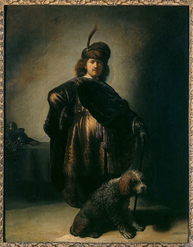 Self-portrait in Oriental Dress showing his signature lighting, circa 1631, 