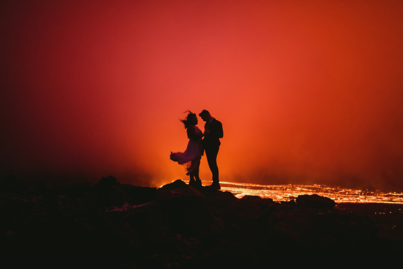 Iceland volcano elopement photography