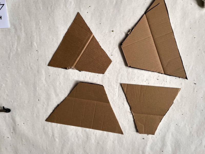 Cut pieces of cardboard to create the sides of a softbox