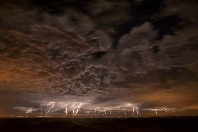 Lightning over the San Joaquin Valle
