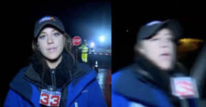 Reporter hit by care on live broadcast