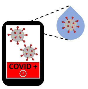 An illustration of a covid smartphone test
