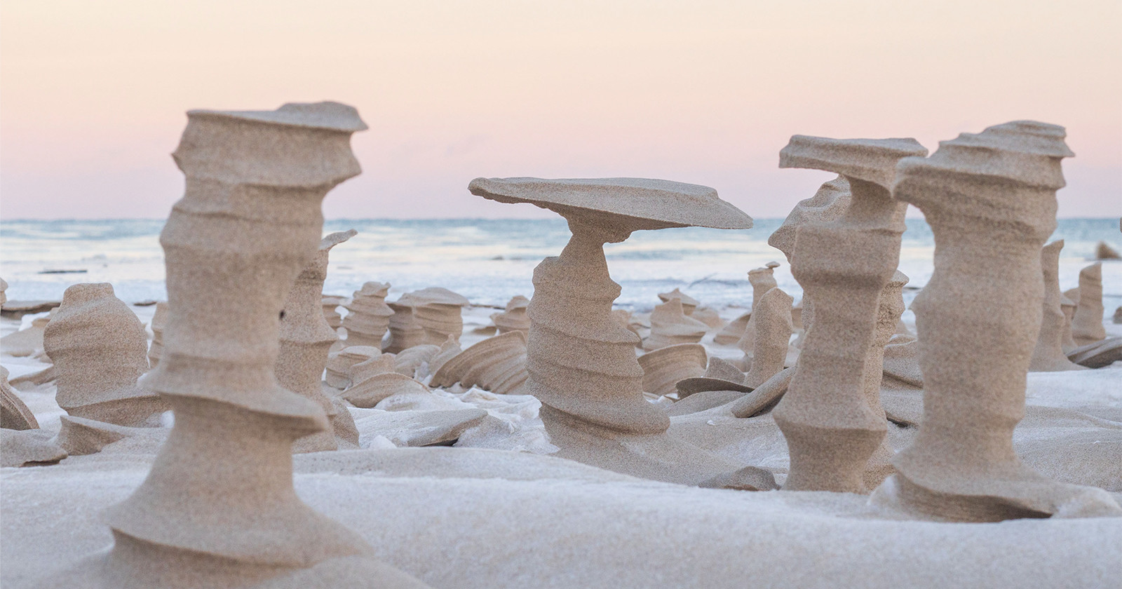 Photographer Finds Otherworldly Sand Sculptures Created by Wind