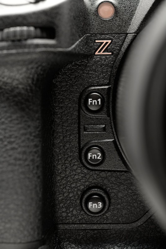 The buttons on the front of the Nikon Z9 mirrorless camera