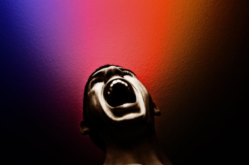 Photo of screaming man