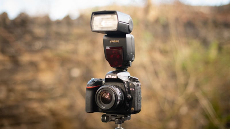 Flashgun ontop of a camera