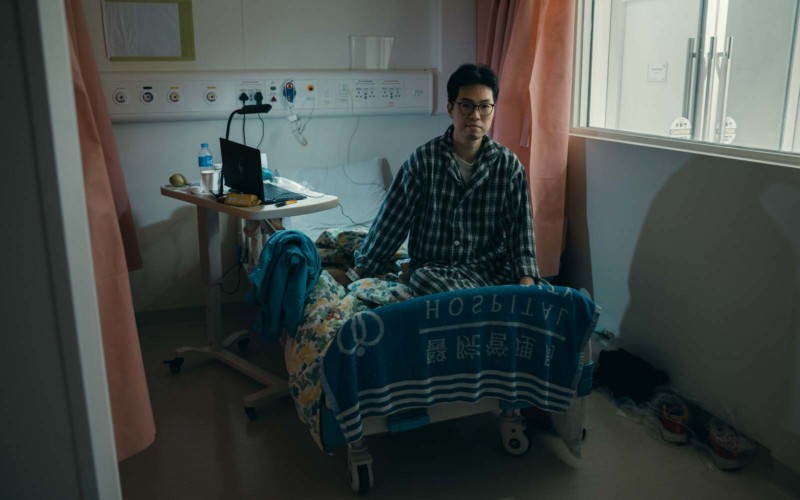 A patient in Hong Kong's COVID hospital isolation