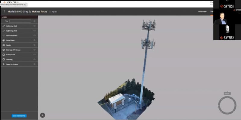 Skyfish 3d scan of a Damaged Cell Tower