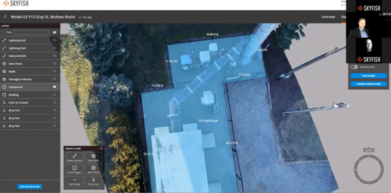 Workspace Grounds with Area Measurements captured by SKyfish Automated Drone