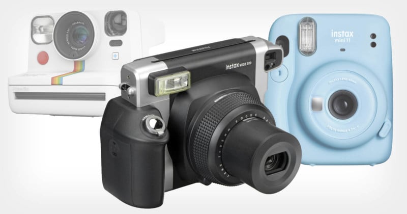 Three instant cameras side by side