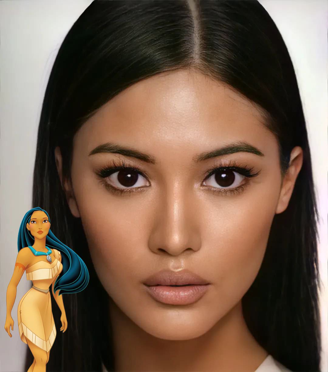 cartoon characters rendered by AI - Pocahontas