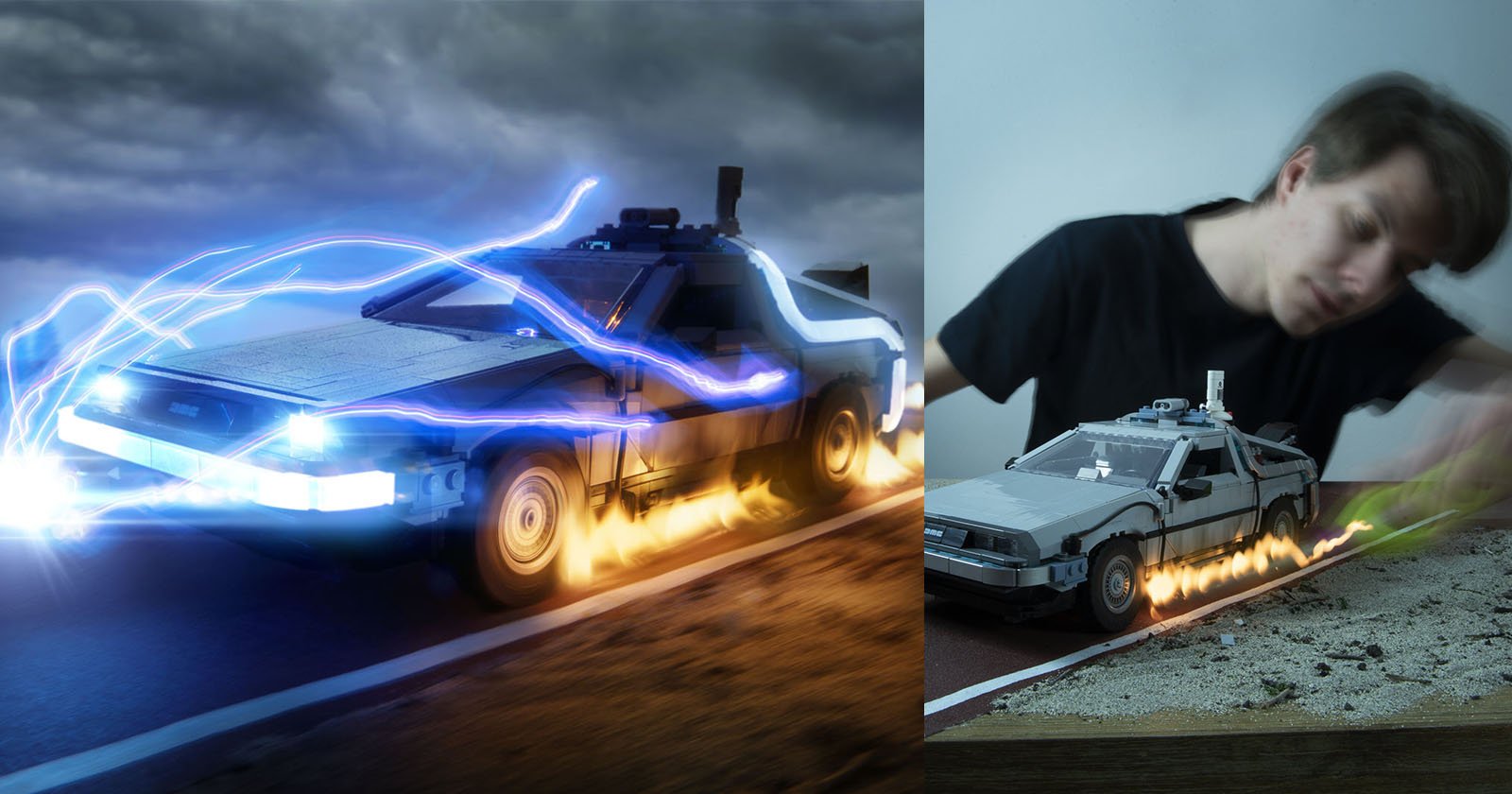 Photographer Captures 'Back to the Future' Photos with a LEGO DeLorean