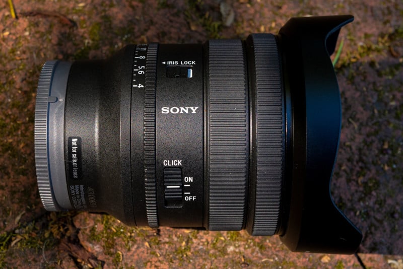 Right side of the Sony PZ 16-35mm f/4 G.