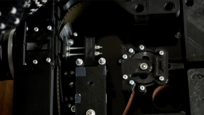 Interior of the camera with 3d printed film