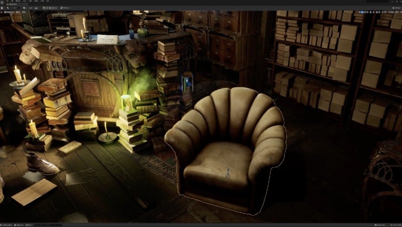 Scanned Chair placed in a video game environment